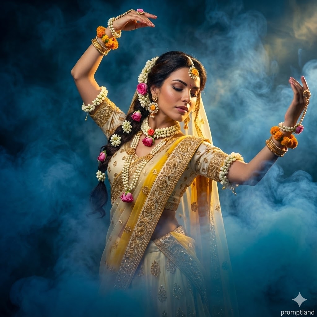 Mystical Dance Portrait of Radha