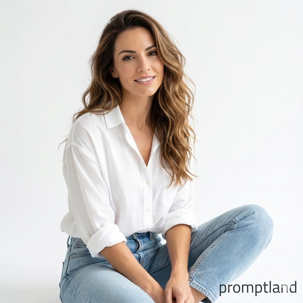 Clean White Background Casual Portrait