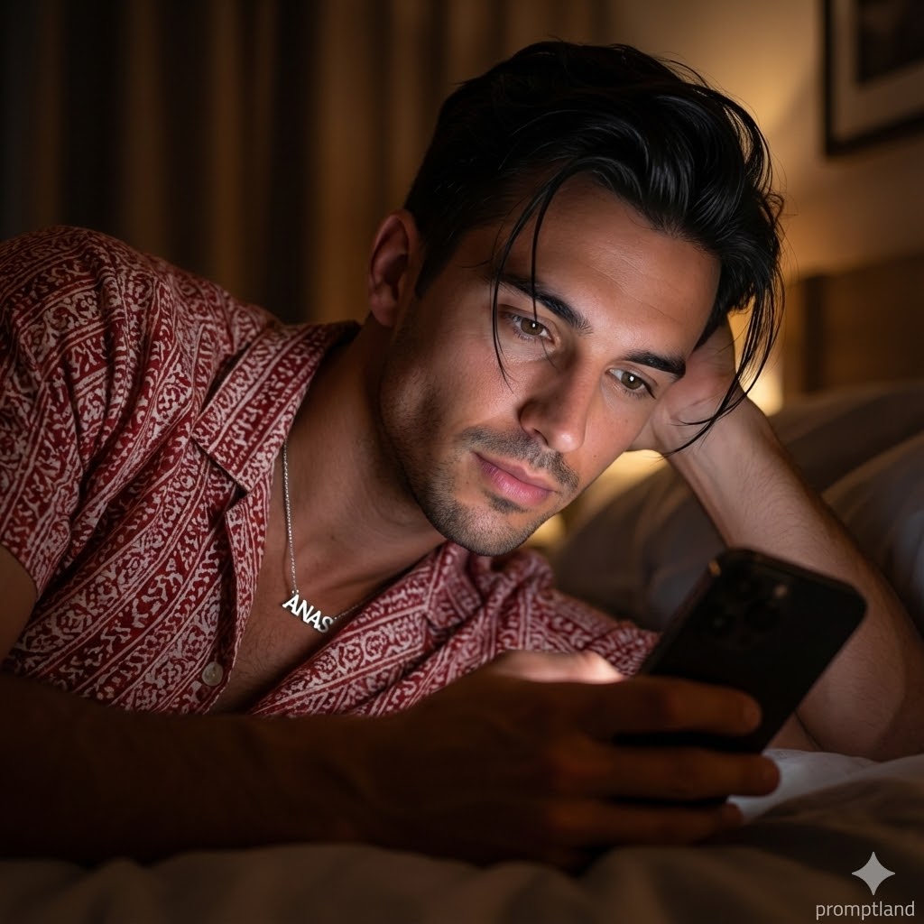 Bedroom Phone Glow Portrait