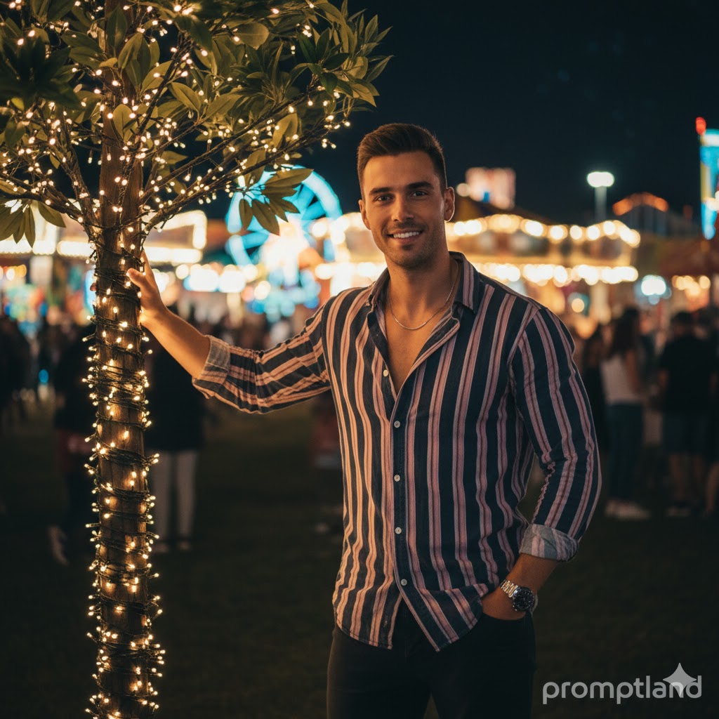 Night Fair Lights Portrait