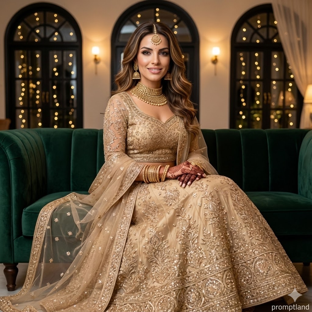 Seated Indian Bride Portrait